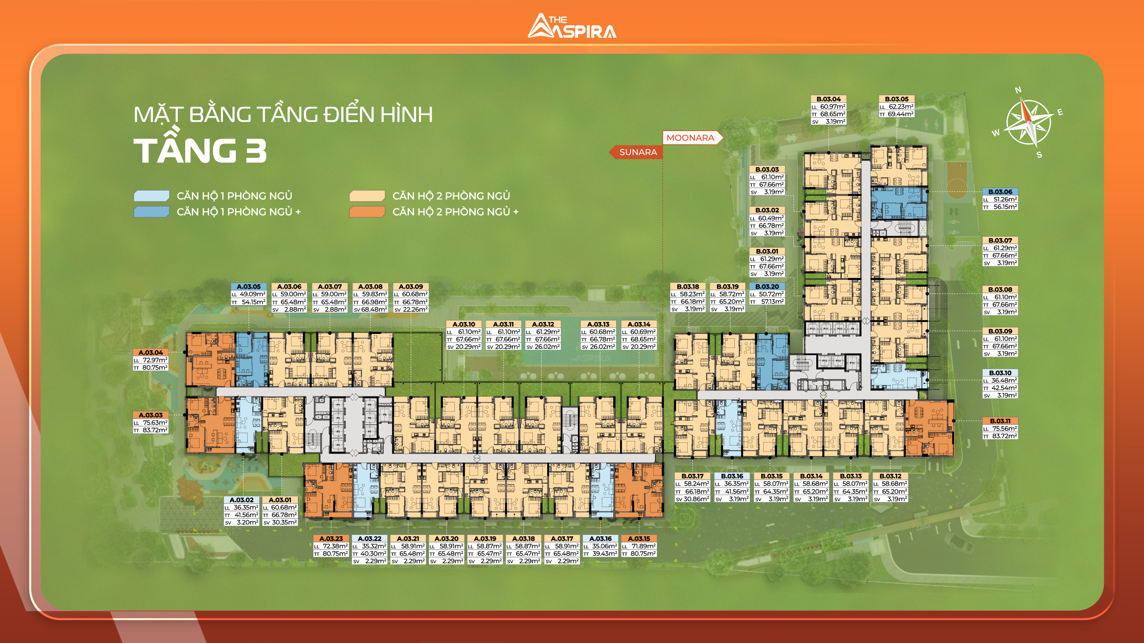 Mặt bằng tầng 3 Gamuda Hải Phòng