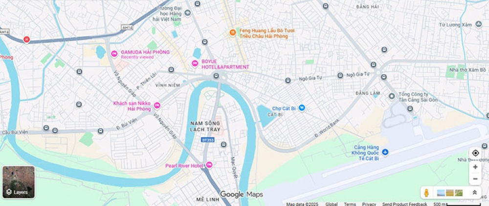 Khả năng kết nối từ vị trí chung cư Gamuda Hải Phòng đến sân bay Quốc tế Cát Bi